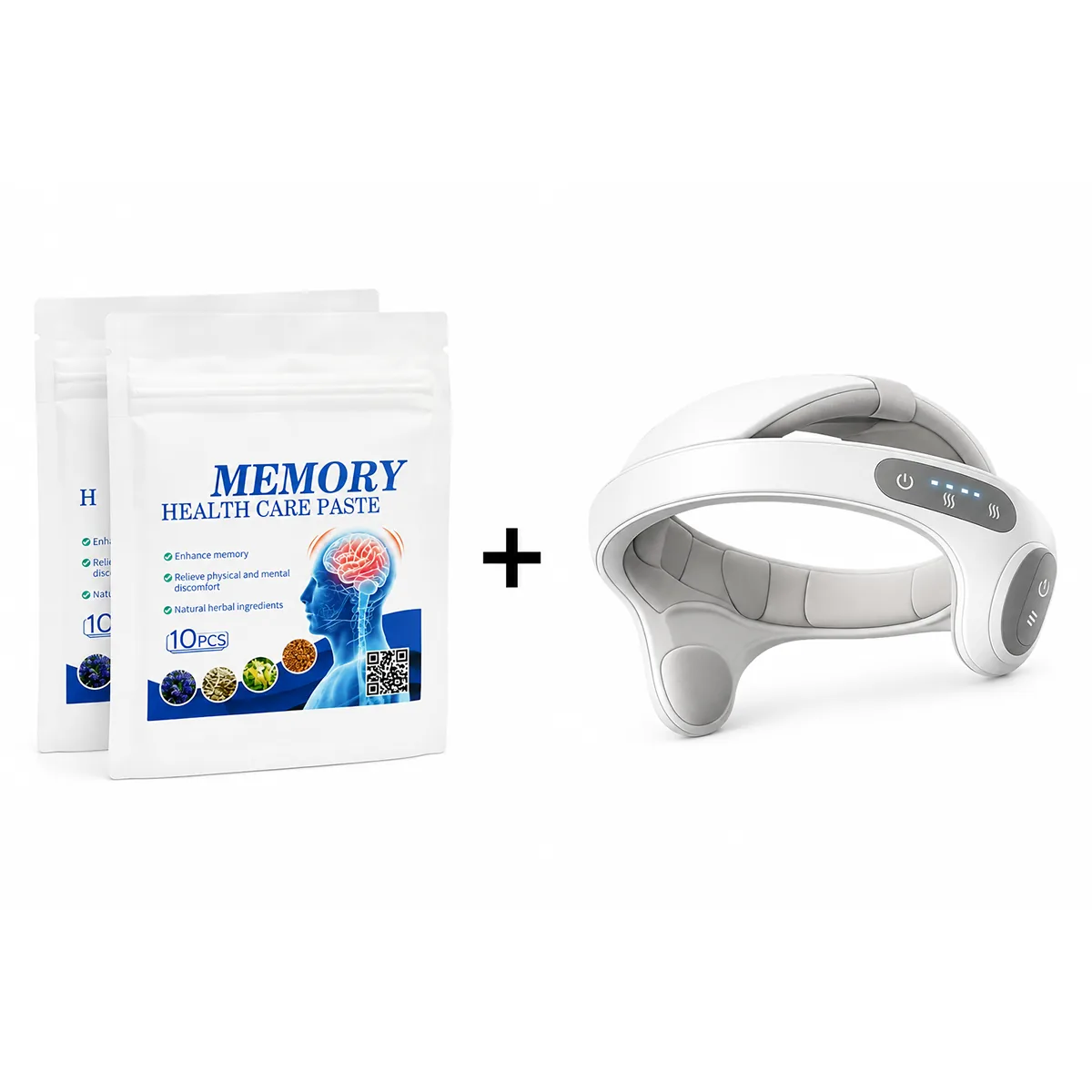 The Aldermoor Kit — Memory Health Care patches plus a white scalp massager instrument